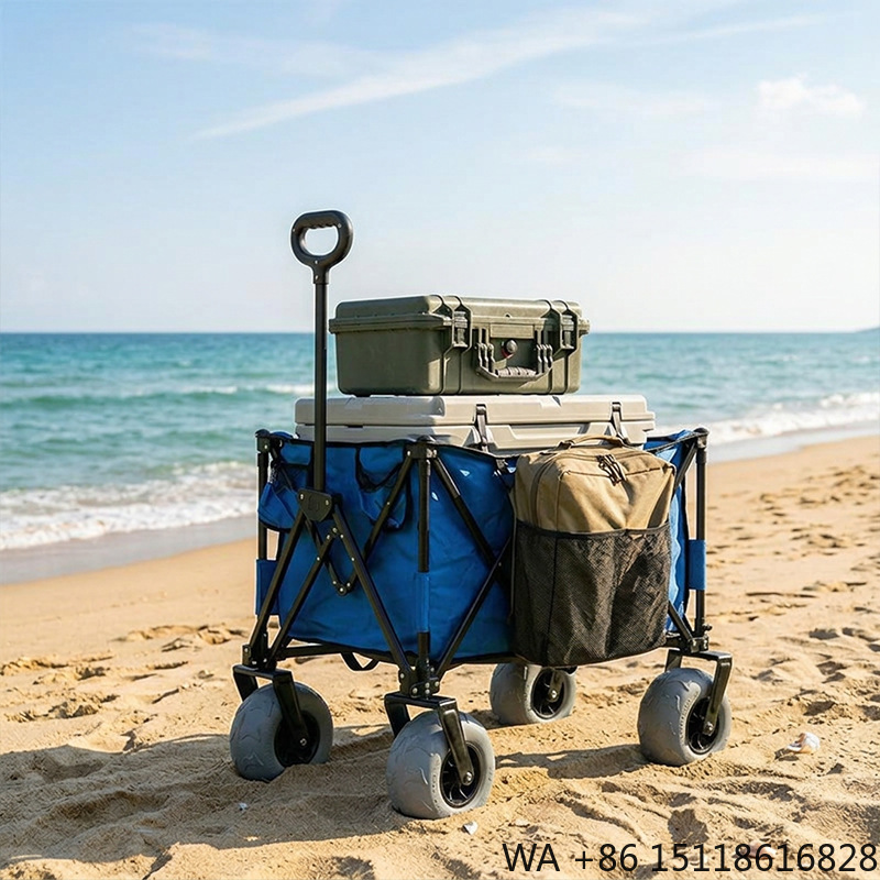 Outdoor Camping Furniture - Składany metalowy wózek plażowy z szybkozłączanymi