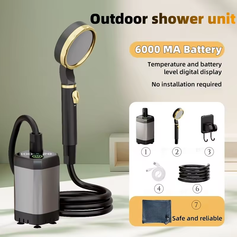 Outdoor Camping Shower - Przenośny elektryczny zestaw prysznicowy zewnętrzny na