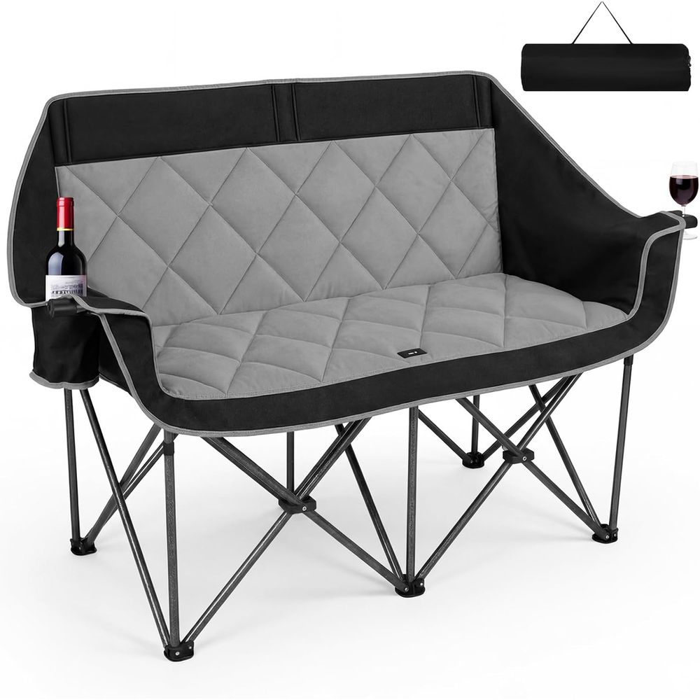 Outdoor Oversized Camping Chair - Dwuosobowe krzesło kempingowe, duża rozkładana sofa