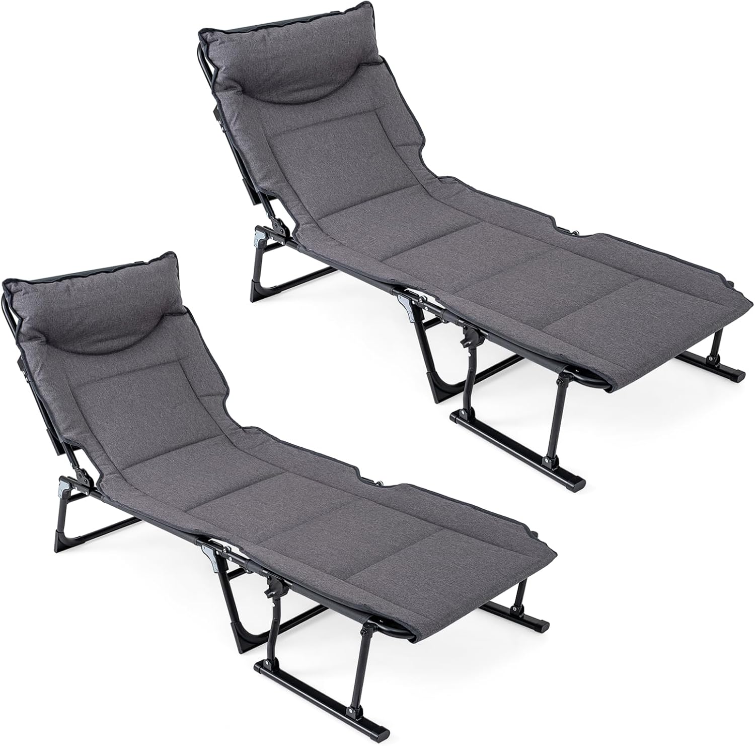 Outdoor Camping Chairs Folding - Składany zestaw leżaków ogrodowych, 2 sztuki,