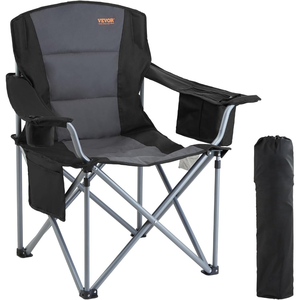 Outdoor Oversized Camping Chair - Duże składane krzesło kempingowe z podparciem