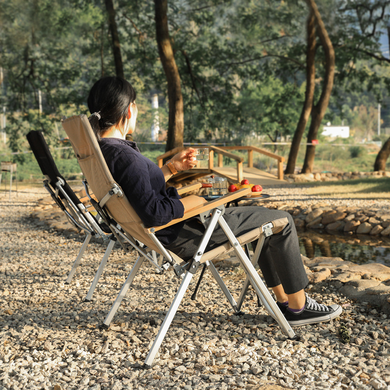 Outdoor Oversized Camping Chair - Duże składane krzesło ogrodowe, rozkładane krzesło