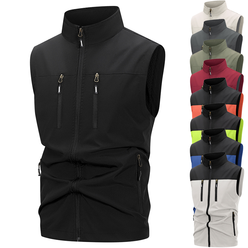 Outdoor Camping Vest - Męska lekka kamizelka softshell z kieszeniami