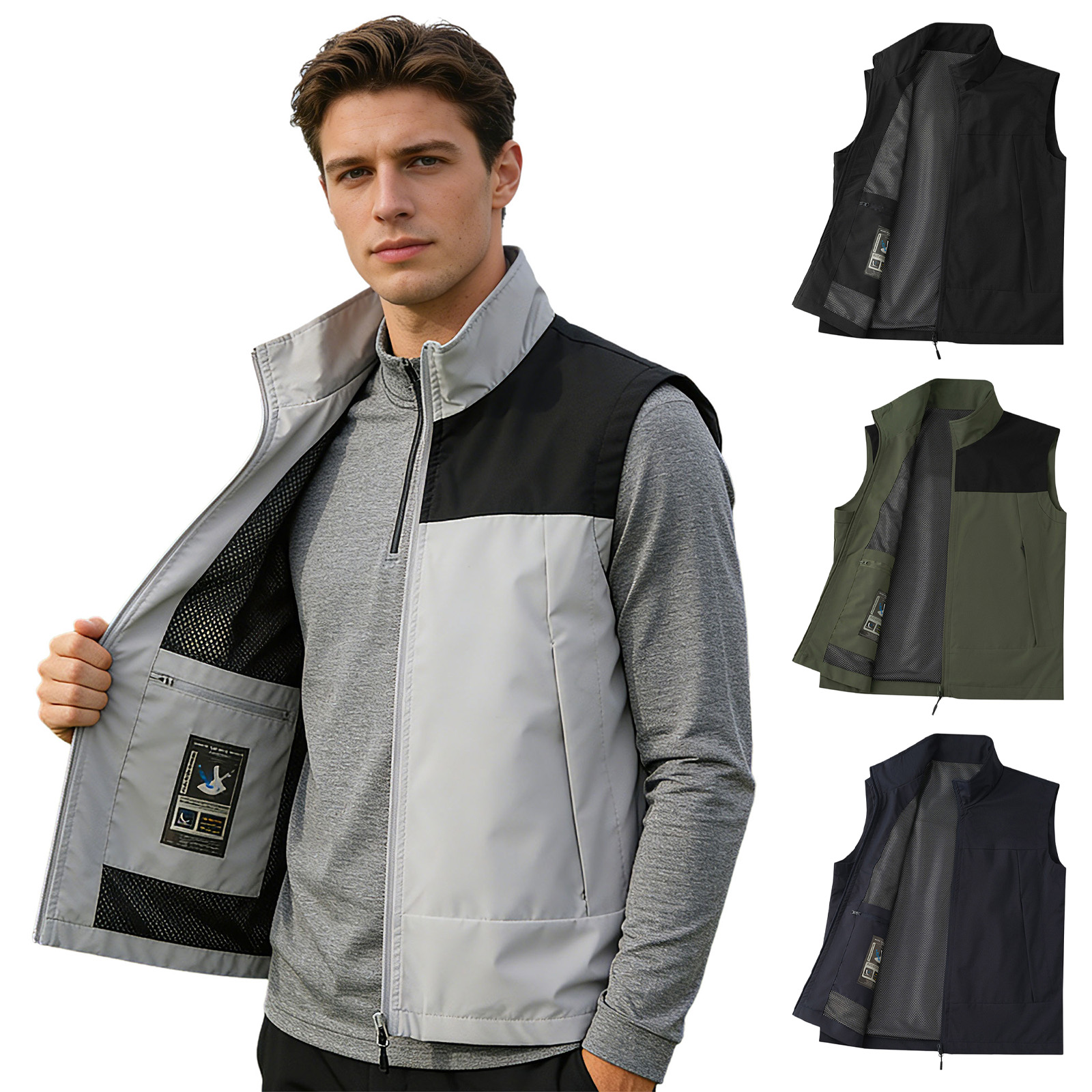 Outdoor Camping Vest - # M-5XL Męska kamizelka golfowa z