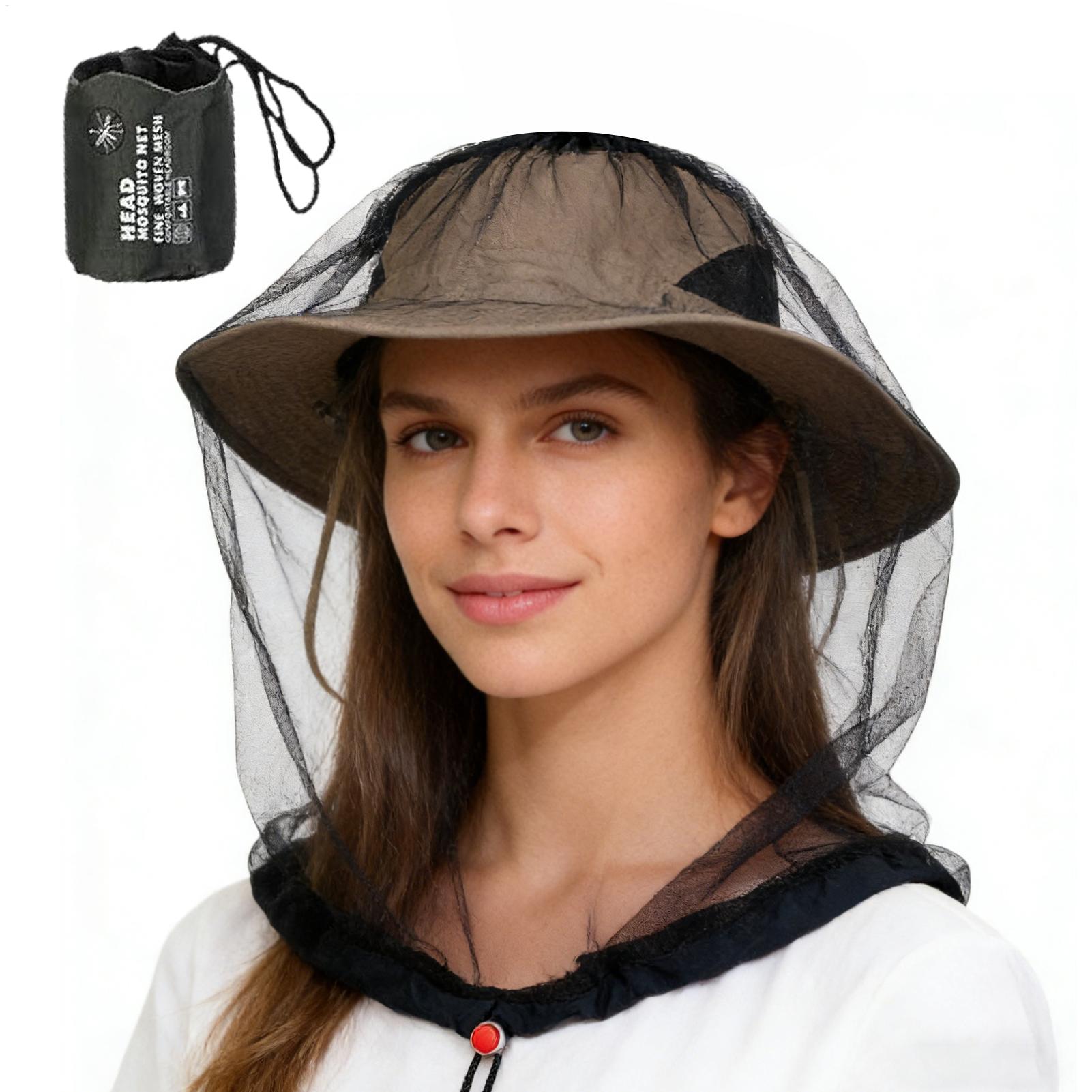 Outdoor Camping Mosquito Net - Oddychająca siatka na głowę z sznurkiem,