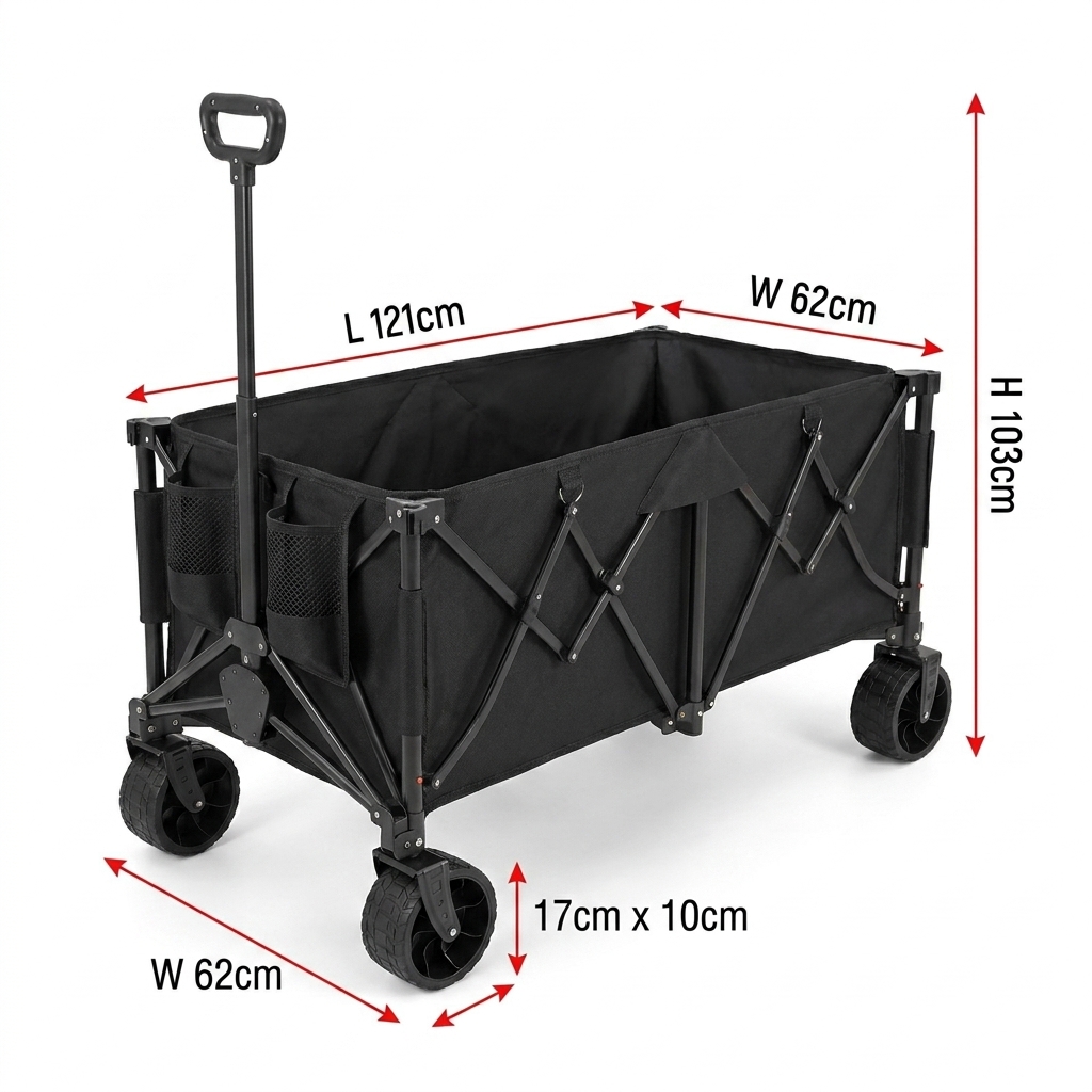 Outdoor Camping Furniture - Wózek składany, wytrzymały, z dużą pojemnością