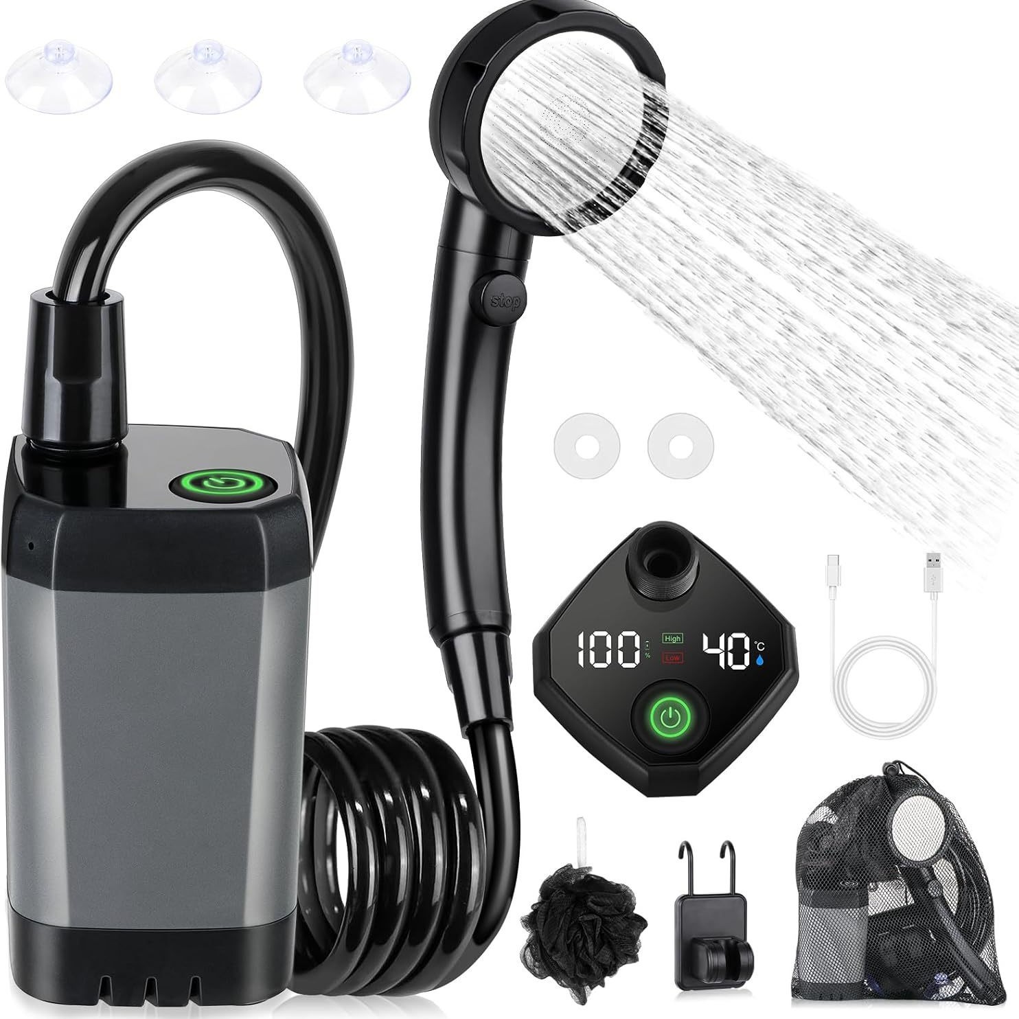 Przenośny, samozasysający, ele – Outdoor Camping Shower recenzja i cena