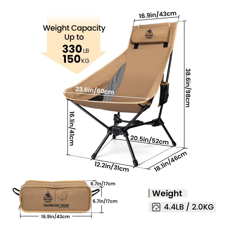 Składane krzesło kempingowe do – Outdoor Oversized Camping Chair recenzja i cena