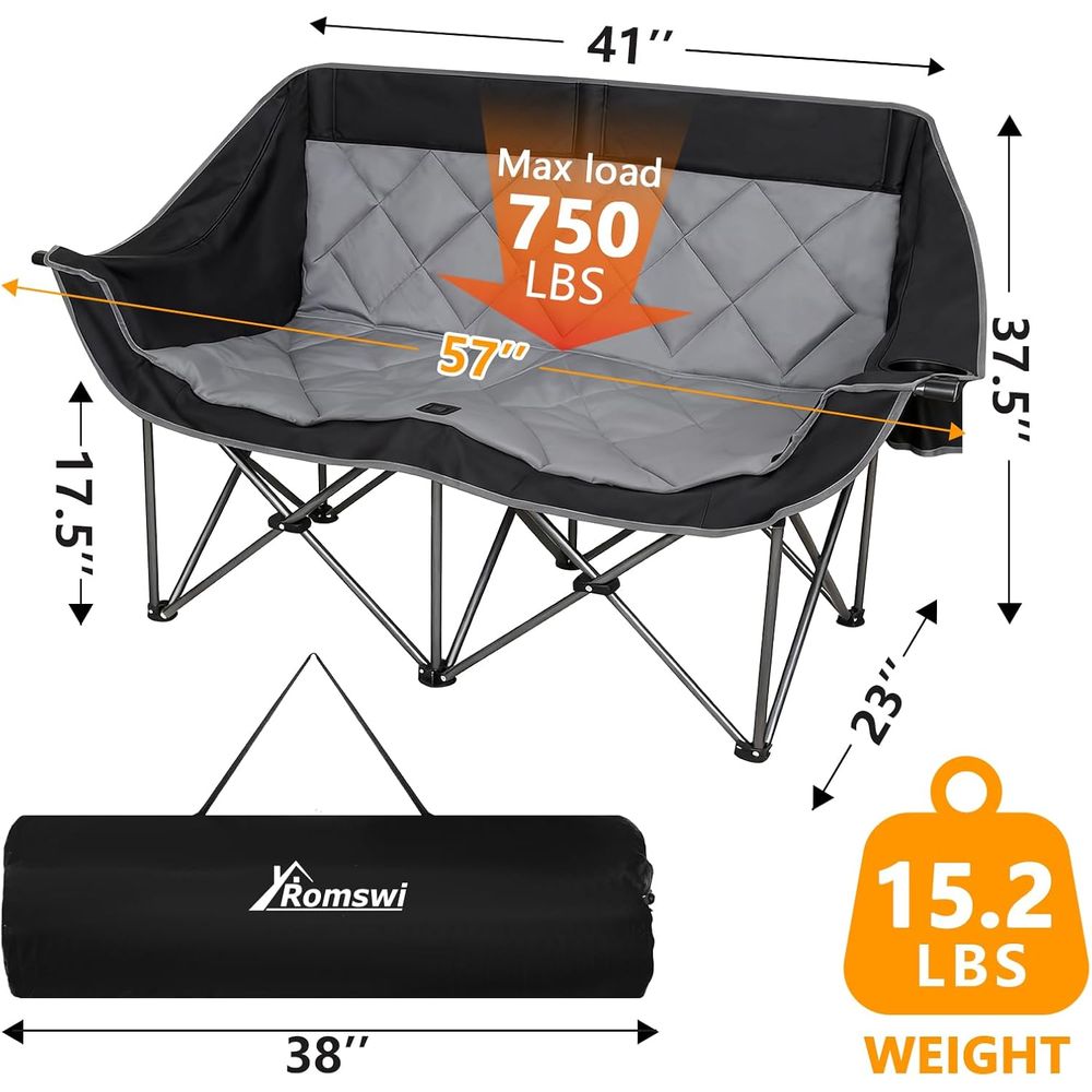 Dwuosobowe krzesło kempingowe, – Outdoor Oversized Camping Chair recenzja i cena