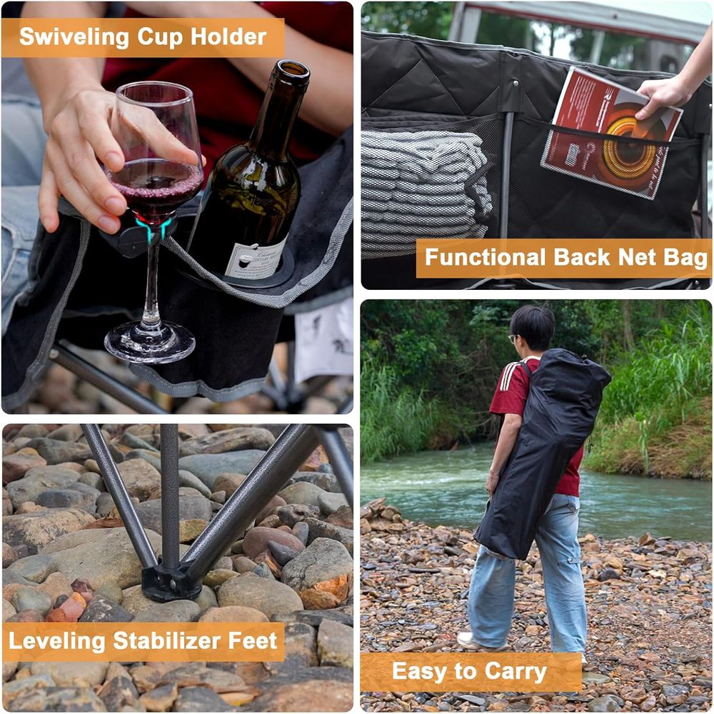 Dwuosobowe krzesło kempingowe, – Outdoor Oversized Camping Chair recenzja i cena