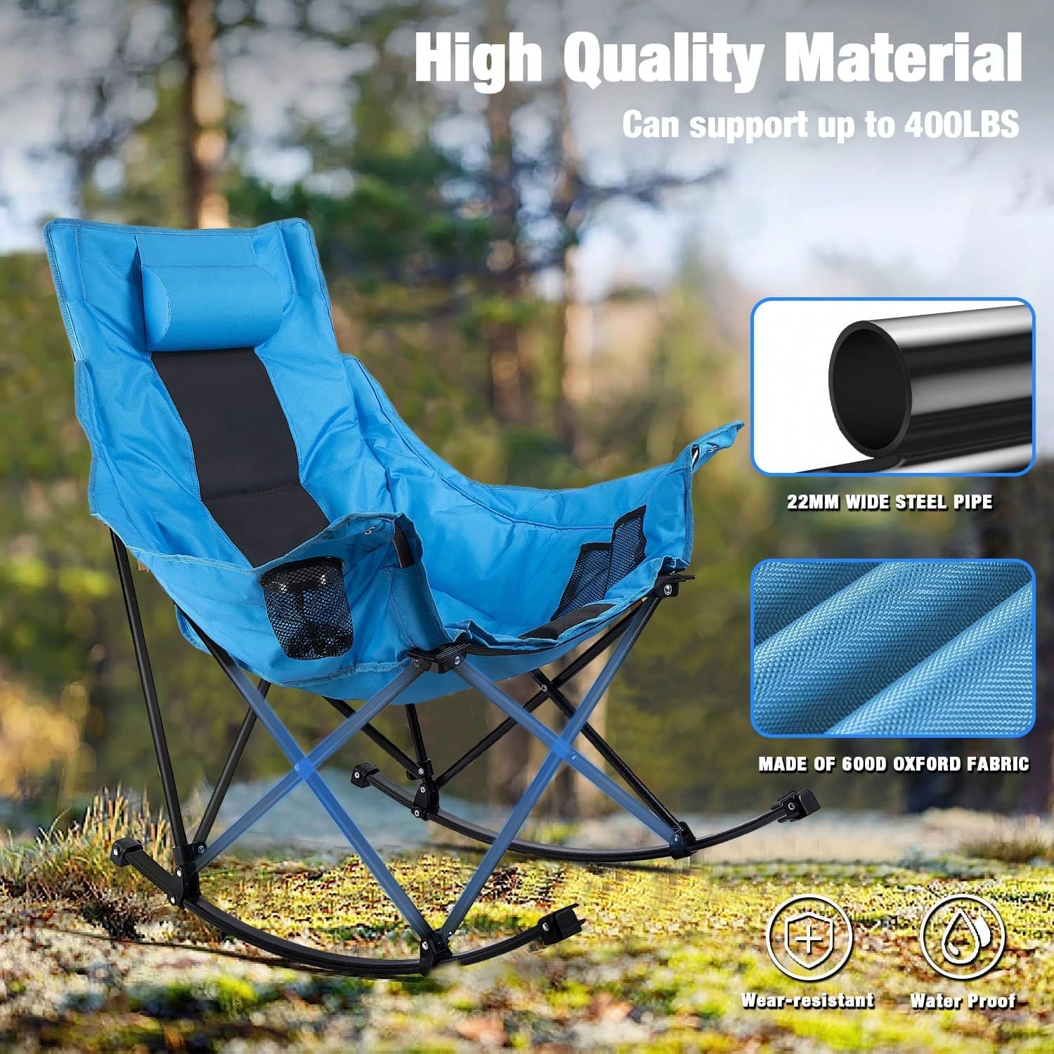 Składane krzesło kempingowe z  – Outdoor Oversized Camping Chair recenzja i cena