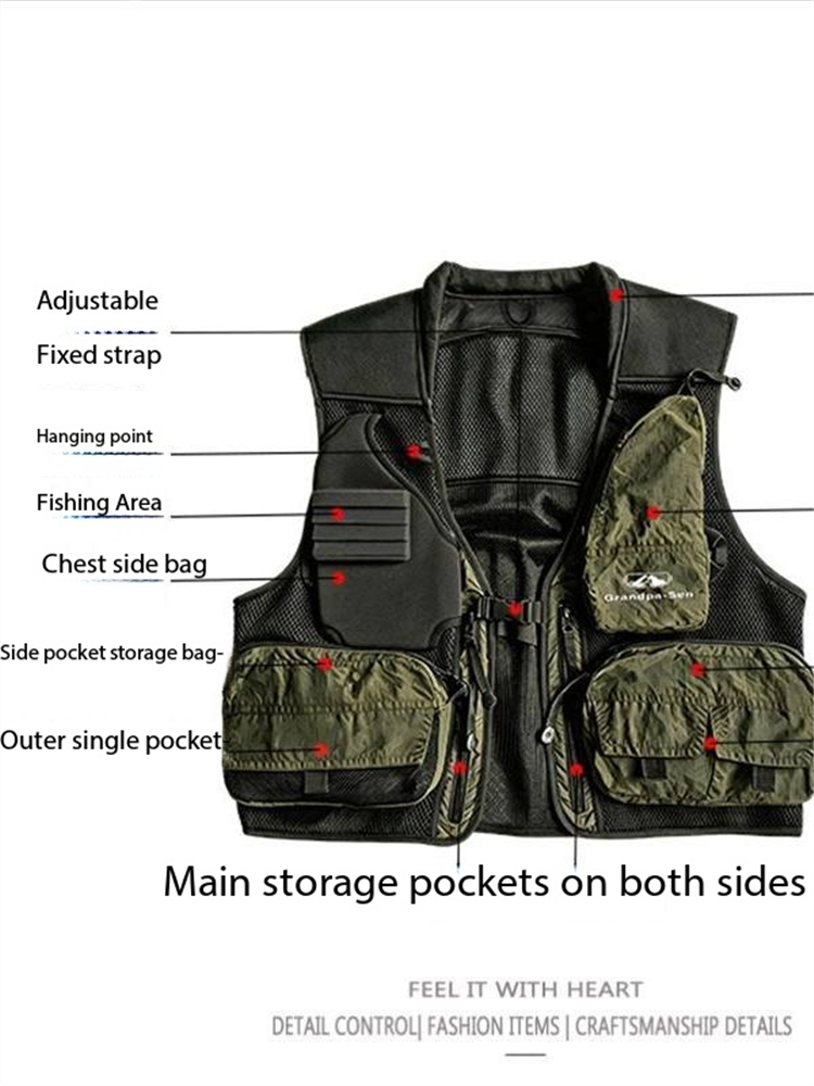 Kamizelka wędkarska na wędrówk – Outdoor Camping Vest recenzja i cena