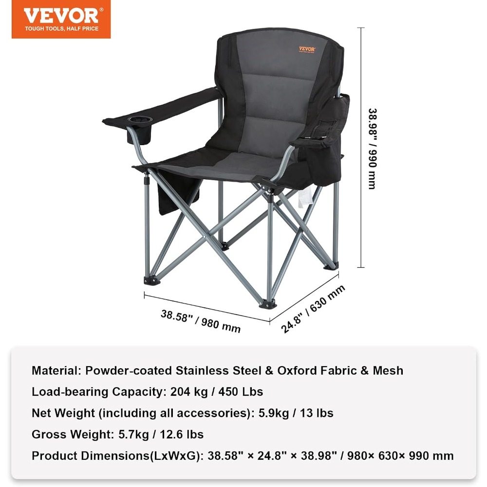 Duże składane krzesło kempingo – Outdoor Oversized Camping Chair recenzja i cena