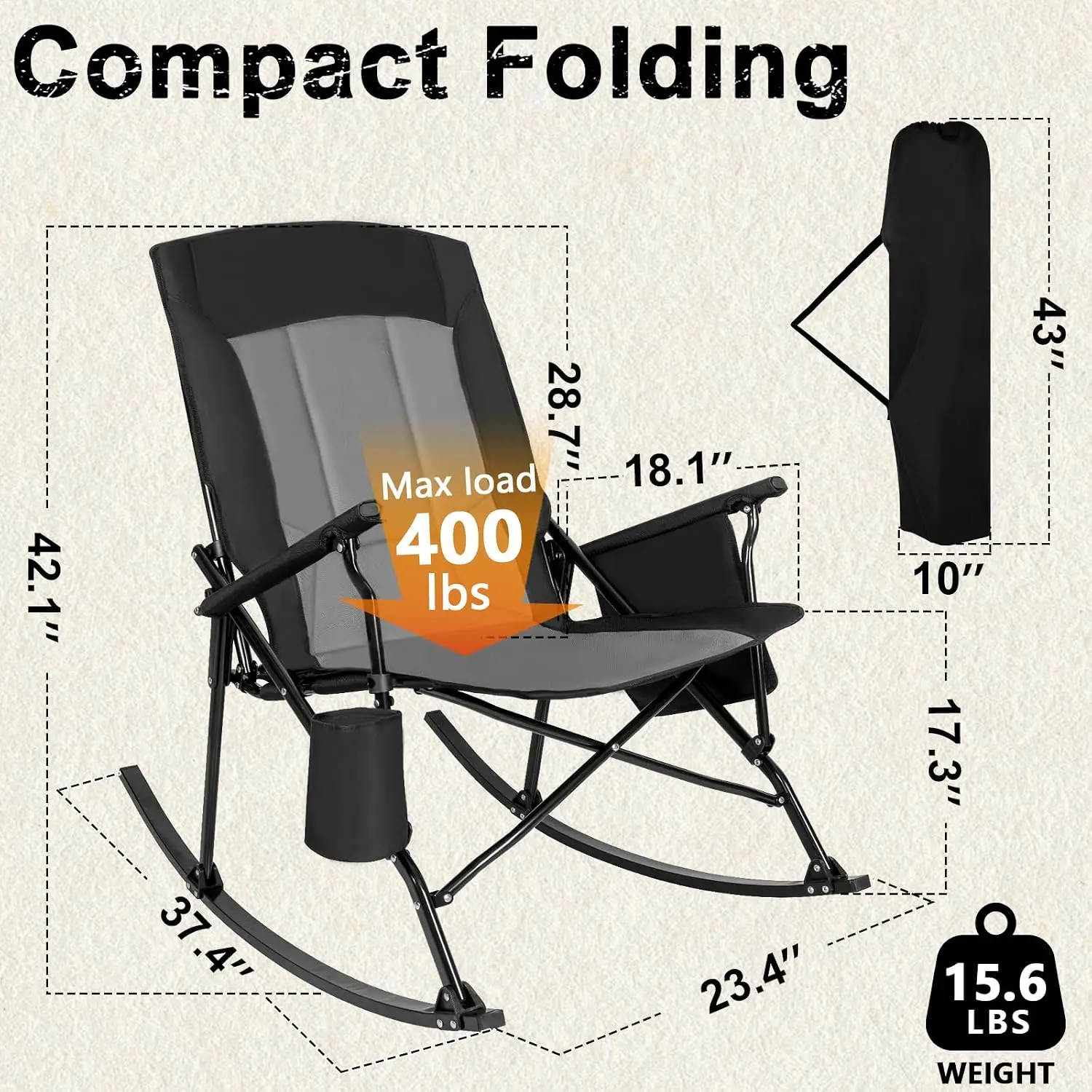 Zestaw 2 sztuk przenośnych fot – Outdoor Oversized Camping Chair recenzja i cena