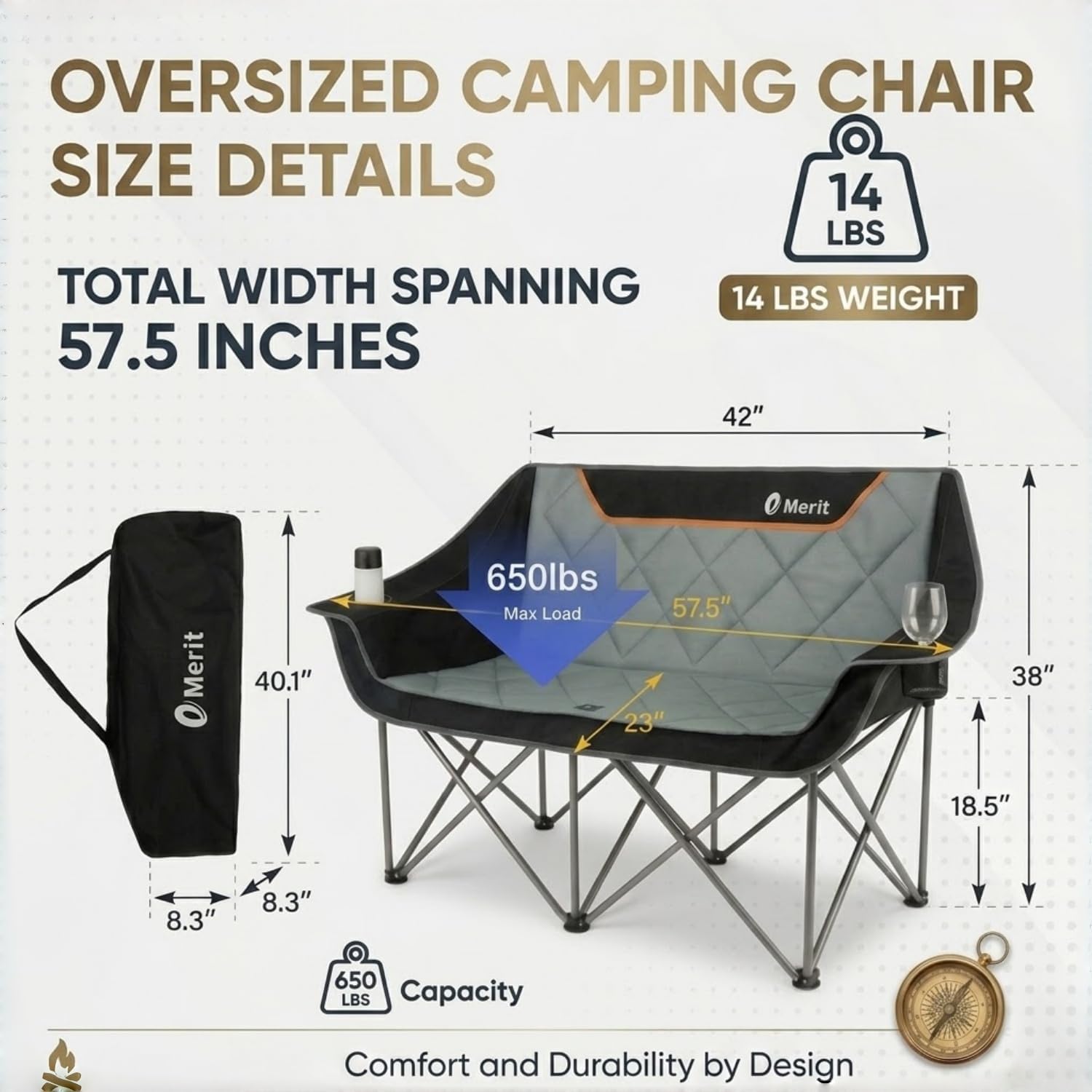 Wytrzymałe składane krzesło ke – Outdoor Oversized Camping Chair recenzja i cena