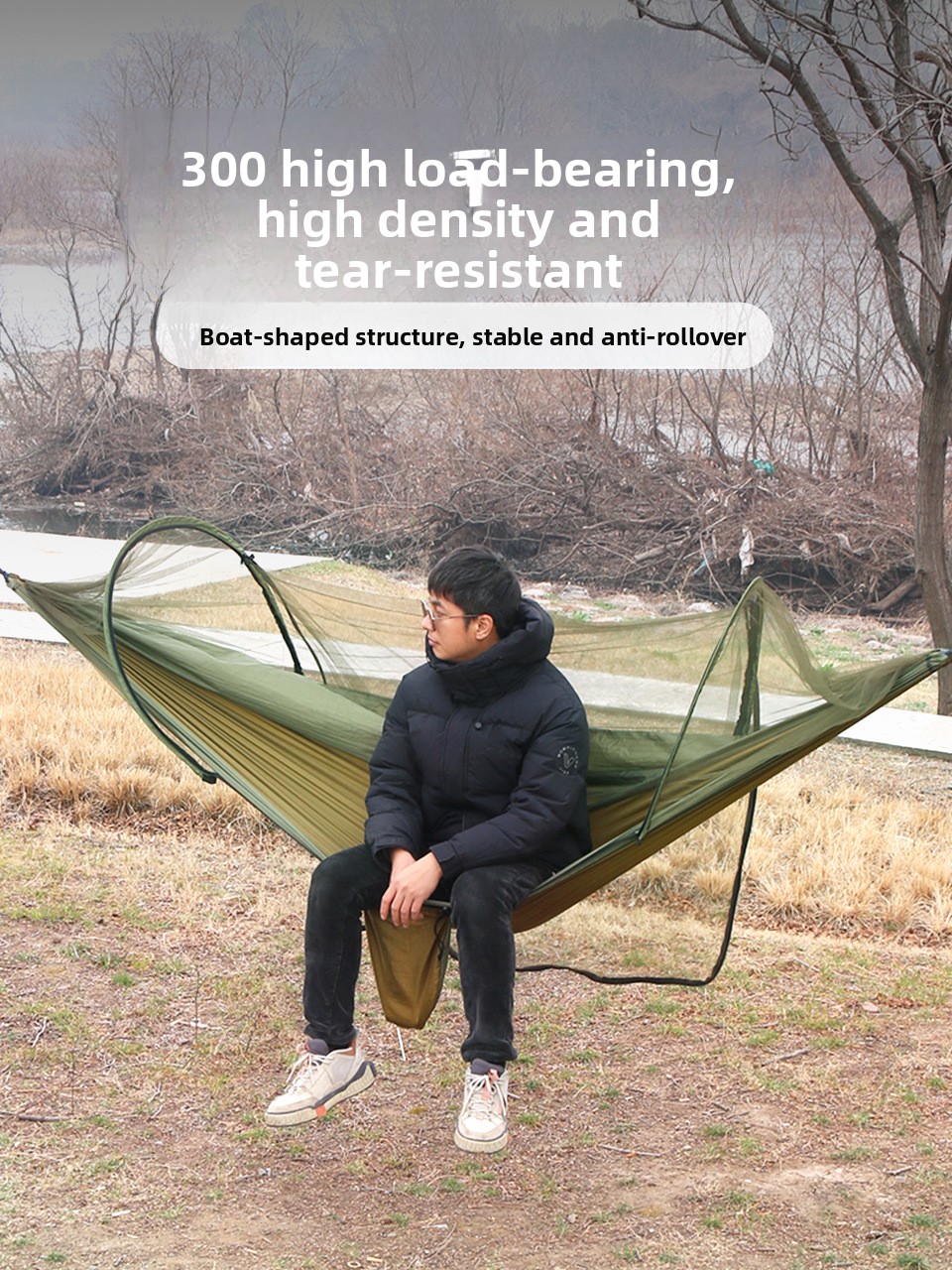 Hamak z moskitierą na kemping, – Outdoor Camping Mosquito Net recenzja i cena